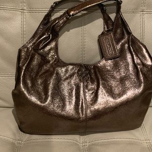 Coach Julia Hobo Metallic Gunmetal comes w/Clutch